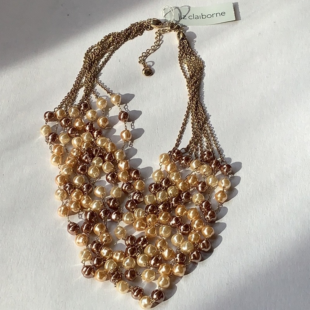 Liz Claiborne multi colored pearl necklace. NWT